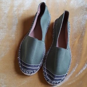 Olive green moccasins